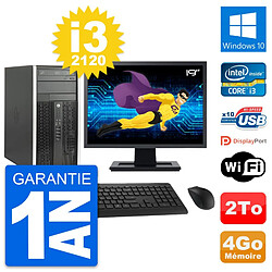 PC Tour HP Pro 6300 CMT Ecran 19" i3-2120 RAM 4Go Disque Dur 2To Windows 10 Wifi · Occasion 