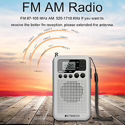 Universal Radio FM/AM portative avec écran LCD, haut-parleur réglé numériquement, prise casque et support horloge