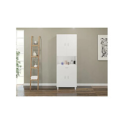 Youdoit Colonne de salle de bain 4 portes - Blanc 65 cm