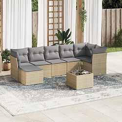 Maison Chic Salon de jardin avec coussins 8 pcs | Ensemble de Table et chaises | Mobilier d'Extérieur beige résine tressée -GKD45894