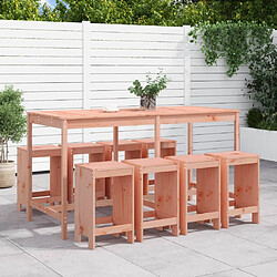 Maison Chic Table de bar et chaises d'extérieur 9 pcs,Ensemble de bar de jardin pour relax bois massif douglas -GKD218259