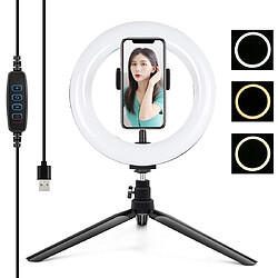 Yonis Anneau Lumière LED 10,2'' Photo Selfie 10,2 pouces Pouces Anneau Lumineux 10,2'' Selfie Vlogging Photographie Trépied et Clip Téléphone Rose 10,2 pouces Pouces Noir YONIS