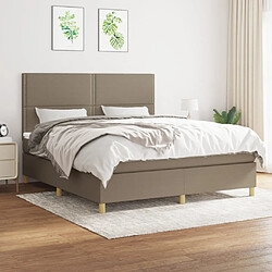 vidaXL Sommier à lattes de lit avec matelas Taupe 160x200 cm Tissu 