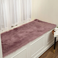 LUUCOZK Tapis moelleux en fausse fourrure, tapis à poils longs pour chambre à coucher, salon, violet clair-60x180 cm