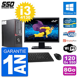 PC Fujitsu E720 E85+ DT Ecran 22" Core i3-4130 RAM 8Go SSD 120Go Windows 10 Wifi · Occasion 