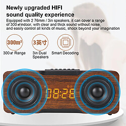 Acheter ComfortXL Enceinte bluetooth en bois avec horloge numérique - haut-parleur sans fil prenant en charge bluetooth aux et la lecture de cartes mémoire - aspect bois brun