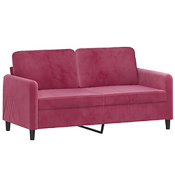 vidaXL Canapé à 2 places Rouge bordeaux 140 cm Velours