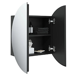 Acheter vidaXL Armoire de salle de bain miroir rond et LED Noir 47x47x17,5 cm