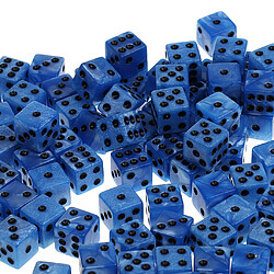 100pcs 6-sided dés spot dice 14mm pour les jeux de société, jeux de fête dés blue pas cher