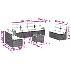 Avis vidaXL Salon de jardin avec coussins 9 pcs beige résine tressée