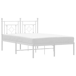 Maison Chic Cadre/structure de lit métal et tête de lit pour adulte - Lit Moderne Chambre blanc 120x200 cm -MN93002