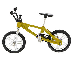 1:24 mini alliage doigt vélo vélo moulé sous pression modèle bureau gadget jouet jaune