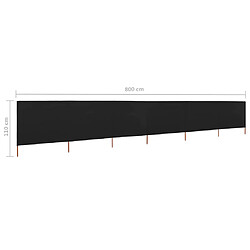 vidaXL Paravent 6 panneaux Tissu 800 x 80 cm Noir pas cher