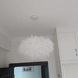 Stoex Lustre Suspension en Plumes Blanc E27 40W - Diamètre 45CM