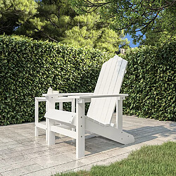 vidaXL Chaise Adirondack de jardin PEHD Blanc