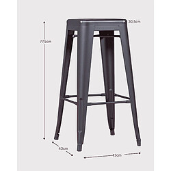 Nest Dream Lot de 4 tabourets en métal 76cm de haut - Bistro pas cher