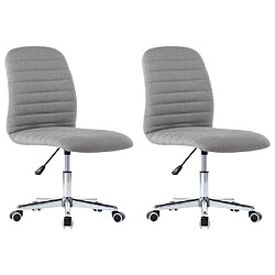 vidaXL Chaises à manger lot de 2 gris clair tissu