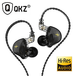 GUPBOO QKZ ZXT Écouteurs HiFi à double pilote Casque filaire détachable avec micro Casque antibruit de basse Casque de moniteur de musique EDX 