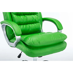 Decoshop26 Fauteuil de bureau sur roulettes avec mécanisme de bascule jusqu'à 235 kg en PVC vert et métal chromé 10_0002399