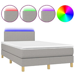 Sommier à lattes et matelas LED,Cadre à lattes de lit pour Adulte Gris clair 120x200 cm Tissu -MN91135