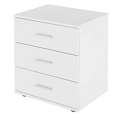 ML-Design 2x Table de chevet commode à coucher table de nuit 3 tiroirs rangement blanc