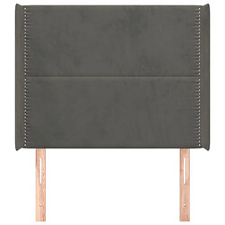 Avis Maison Chic Tête de lit scandinave avec oreilles,meuble de chambre Gris foncé 103x16x118/128 cm Velours -MN13841