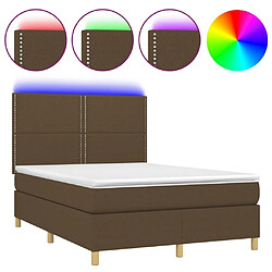 Sommier à lattes,Cadre à lattes de lit pour Adulte matelas et LED Marron foncé 140x200 cm -MN37294