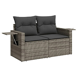 Avis vidaXL Salon de jardin 4 pcs avec coussins gris résine tressée