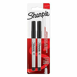 Sharpie Marqueurs Permanents, Pointe Ultrafine, Noirs, Lot de2