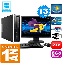 PC HP Compaq 8300 SFF Core I3-3220 Ram 8Go Disque 2 To Wifi W7 Ecran 19" - Occasion