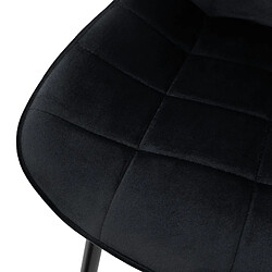 ML-Design Lot de 4 chaises salle à manger cuisine noir en velours pieds acier noir 120 kg pas cher