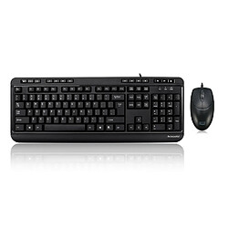 Adesso AKB-132CB-FR, Spill-Resistant Antimicrobial Waterproof Multimedia Desktop Keyboard & Mouse wired-USB (UK Layout) 