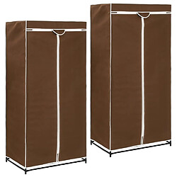 vidaXL 2 pcs Garde-robes Marron 75x50x160 cm 