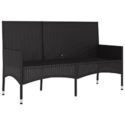 Acheter Maison Chic Banc de jardin à 3 places | Banquette de jardin | Chaise Relax avec coussins Noir Résine tressée -MN83494