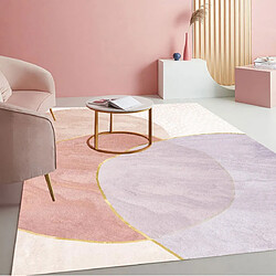 LUUCOZK SalonTapis et moquettes antidérapants pour décoration d'intérieur - Crème glacée tricolore-200x250cm 