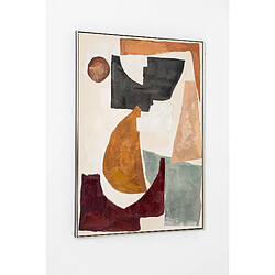 Pegane Tableau peinture à l'huile sur toile,peinte à la main avec cadre noir et argenté-Longueur 120 x Profondeur 3.5 x Hauteur 80 cm