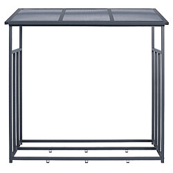 ML-Design Abri Bois de Chauffage, Étagère Rangement Extérieur Métal, Anthracite, XXL 187,5x70x185 cm, Abri à Bois de Cheminée 2,3 m³, Support Stable de Stockage Bûches de Bois, Housse de Protection