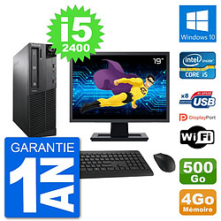 PC Lenovo M91p SFF Ecran 19" Intel i5-2400 RAM 4Go Disque 500Go Windows 10 Wifi - Occasion