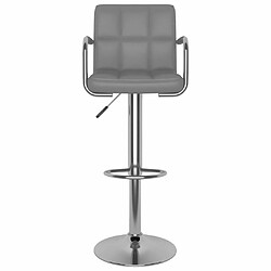 Avis vidaXL Tabourets de bar lot de 2 gris similicuir