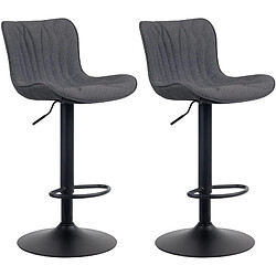 Non Lot de 2 tabourets de bar tissu Linus 