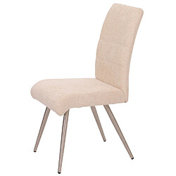 Acheter Mendler Lot de 6 chaises de salle à manger HWC-G55, fauteuil de cuisine, acier inoxydable brossé Tissu/Textile Chenille Öko-Tex ~ crème