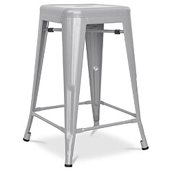 ICONIK INTERIOR Tabouret de bar - Design industriel - Acier mat - 60cm - Nouvelle édition - Stylix Gris clair 