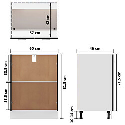 vidaXL Armoire de plancher Noir 60x46x81,5 cm Bois d'ingénierie pas cher