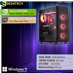 Sedatech PC Gamer Pro • AMD Ryzen 5 7600X3D • RTX4090 • 32Go DDR5 • 2To SSD M.2 • Windows 11