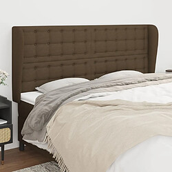 Maison Chic Tête de lit scandinave avec oreilles,meuble de chambre Marron foncé 183x23x118/128 cm Tissu -MN38172