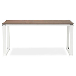 Avis Alterego Bureau droit design 'XLINE' en bois finition Noyer et métal blanc - 160x80 cm