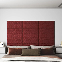 vidaXL Panneaux muraux 12 pcs Rouge bordeaux 60x30 cm Tissu 2,16 m² 