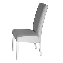 Avis Mes Lot de 2 chaises repas 47x64x102 cm en tissu gris et pieds blancs