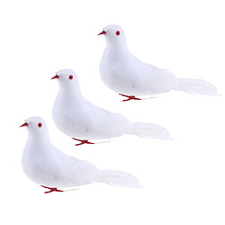 statue jardin exterieur animaux figurine oiseau 3pcs Figurine Oiseaux en Mousse Statue Pigeon Réaliste Ornement 27 x 9 x 8 cm