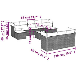 Avis Maison Chic Salon de jardin 11 pcs avec coussins | Ensemble de Table et chaises | Mobilier d'Extérieur beige résine tressée -GKD79298